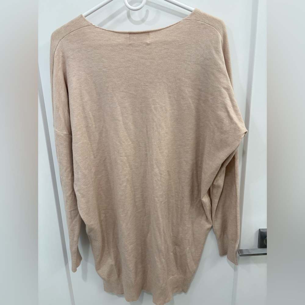 Dreamers By Debut Oversized Cotton Pink V Neck Front Seam Sweater Size M/L - Picture 12 of 12